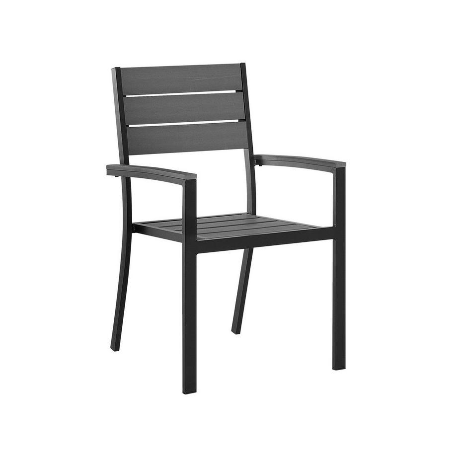 Beliani Salle à manger de jardin avec chaises en Bois synthétique Industriel PRATO  