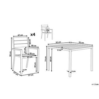 Beliani Ensemble de jardin en Bois synthétique Industriel PRATO  