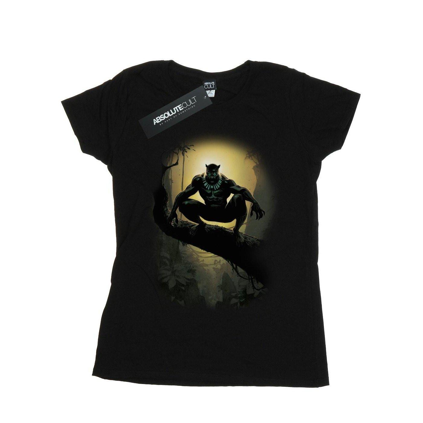 Image of Black Panther Crouching Tshirt Damen Schwarz M