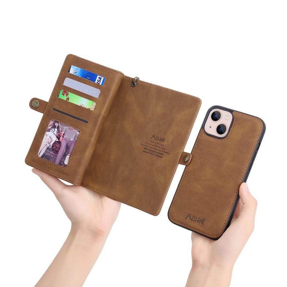MEGSHI  iPhone 15 Plus - Megshi 2-1 Brieftaschen Hülle 