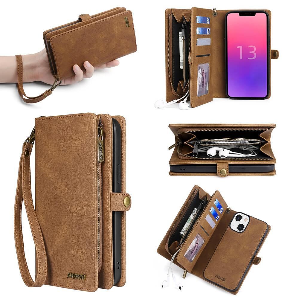 MEGSHI  iPhone 15 Plus - Megshi 2-1 Brieftaschen Hülle 