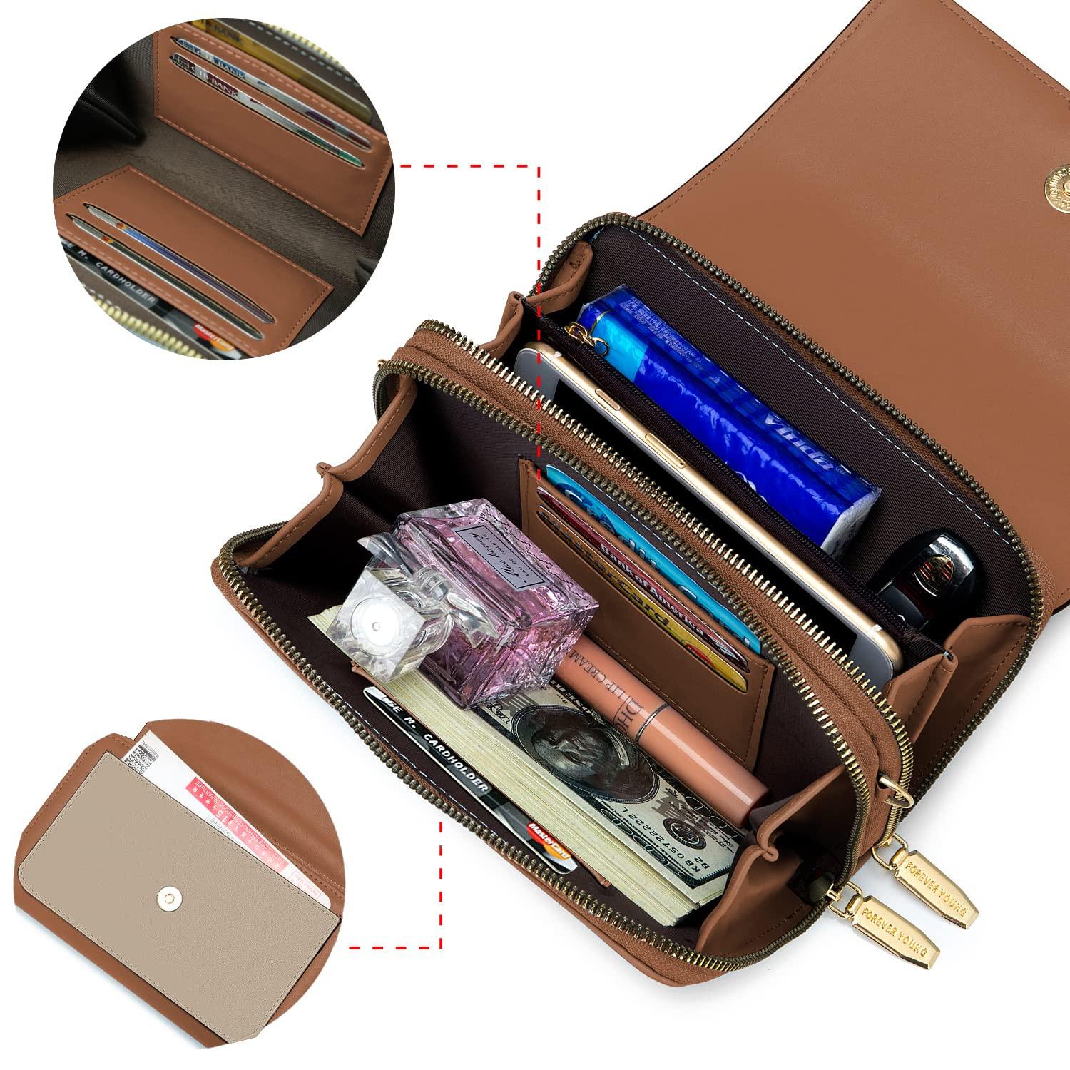 Only-bags.store Sac à bandoulière en cuir PU Porte passeport Téléphone avec fente pour carte de crédit Bandoulière réglable et détachable Sac à bandoulière en cuir PU Porte passeport Téléphone avec fente pour carte de crédit Bandoulière réglable et détachable 