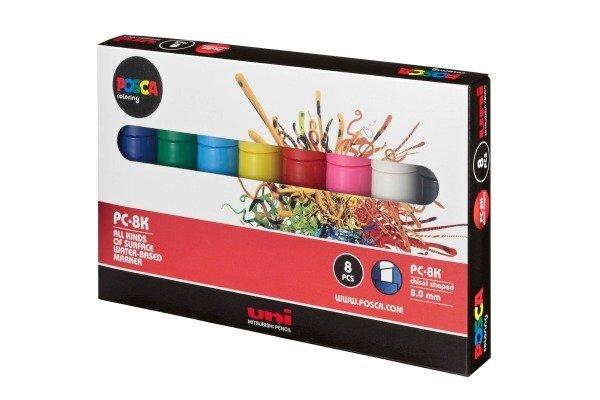 Image of UNI-BALL Posca Marker 8mm 8 Farben ass. 8 Stück UNI-BALL Posca Marker 8mm 8 Farben ass. 8 Stück