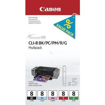 5 Cartucce d'inchiostro Multipack CLI-8 BK/PC/PM/R/G