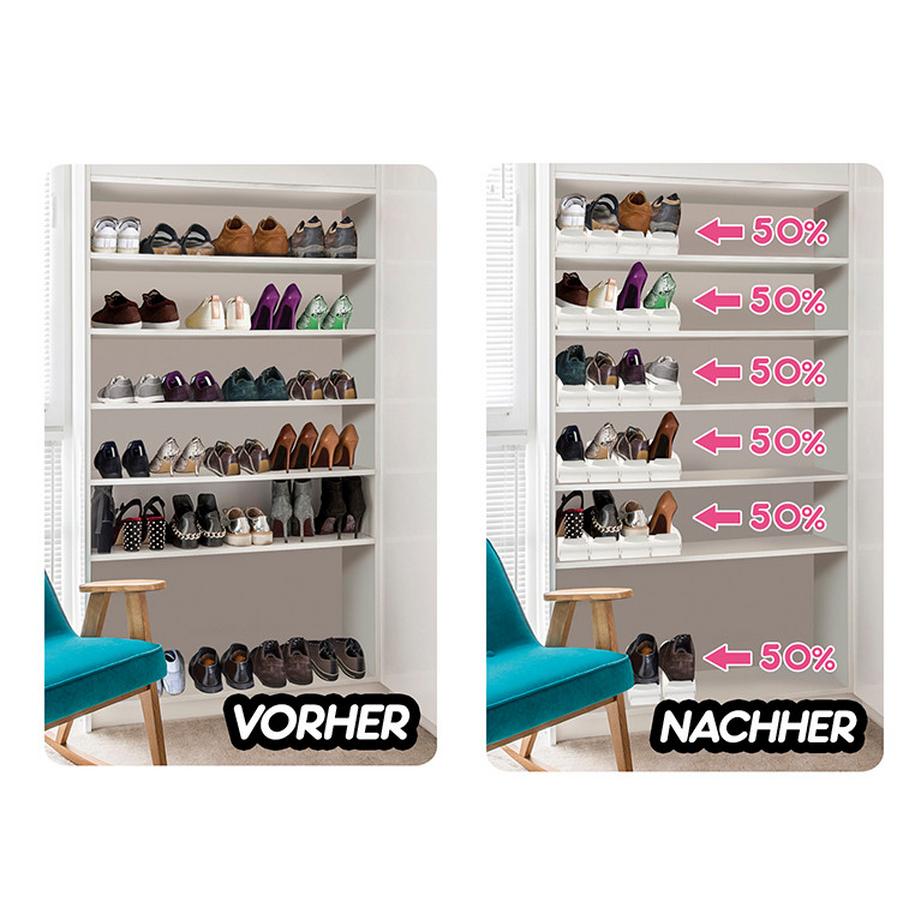 INDUSTEX Shoe Organizer Set of 8-Ensemble de 8 empileurs de chaussures  