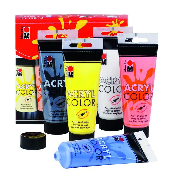 Image of Acryl Color, Sortierung Basic, 5 x 100 ml Multicolor