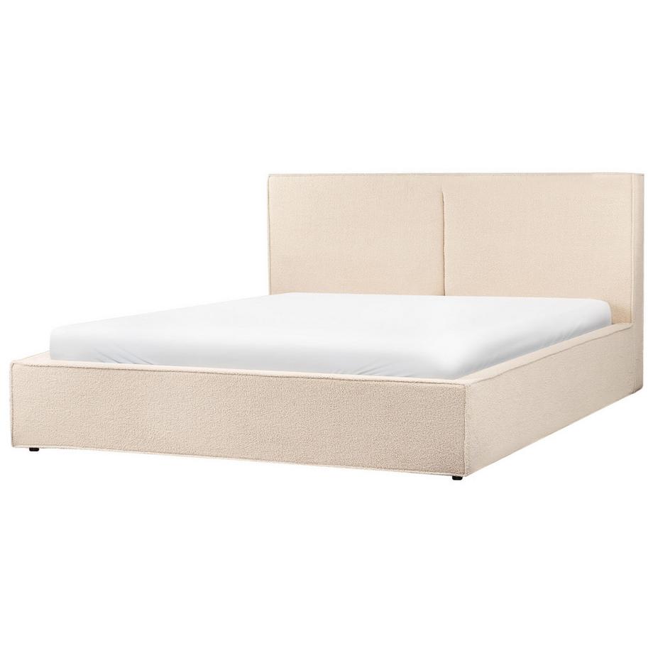 Beliani Letto contenitore en Bouclé Moderno MOISSAC  