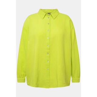 Ulla Popken Camicia Oversize in Mussola Collo Camicia Maniche Lunghe  