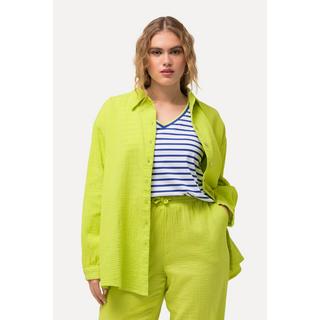 Ulla Popken Camicia Oversize in Mussola Collo Camicia Maniche Lunghe  