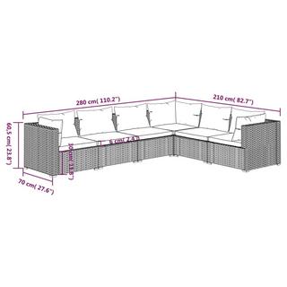 VidaXL Salon de jardin rotin synthétique  