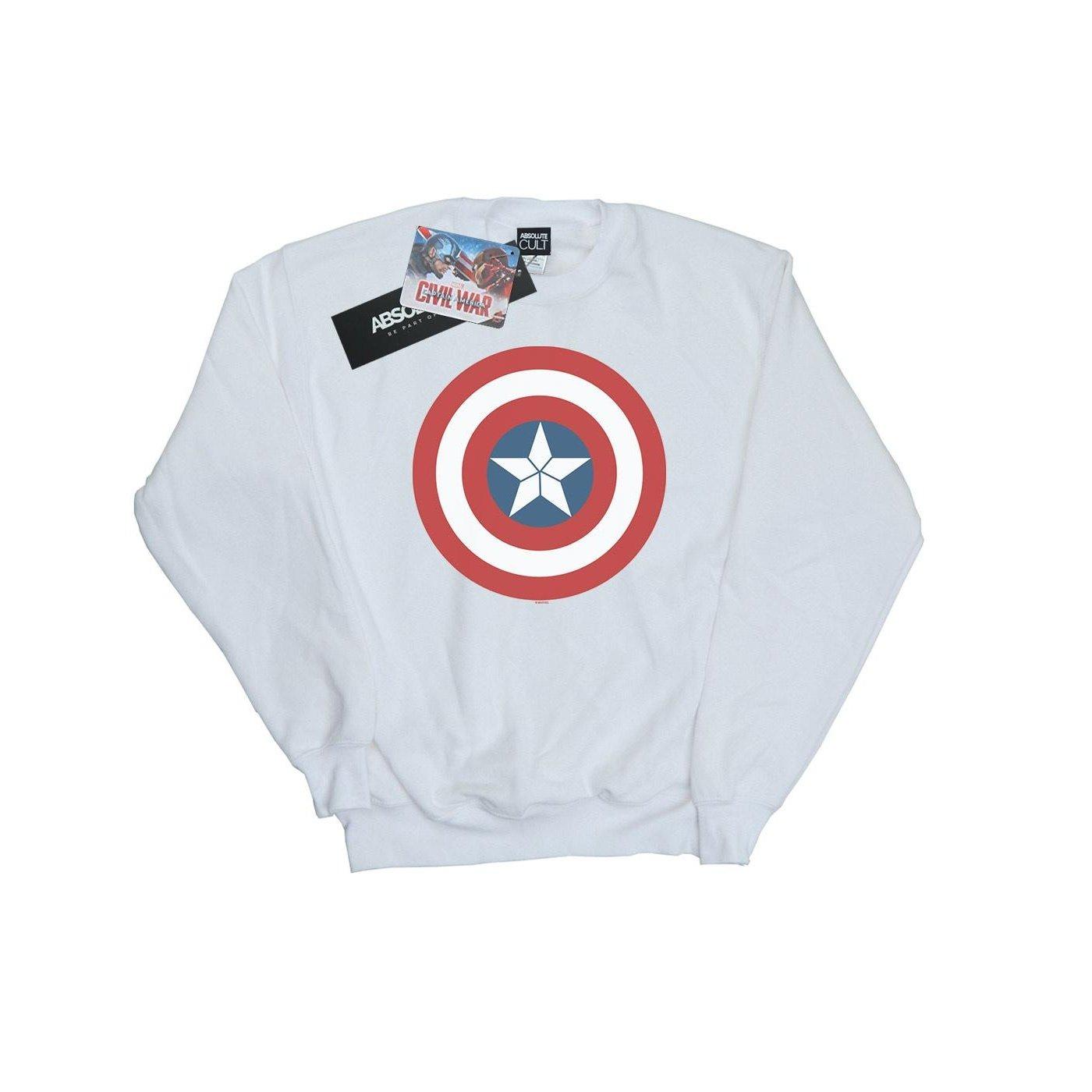 Image of Captain America Civil War Shield Sweatshirt Unisex Weiss 152-158