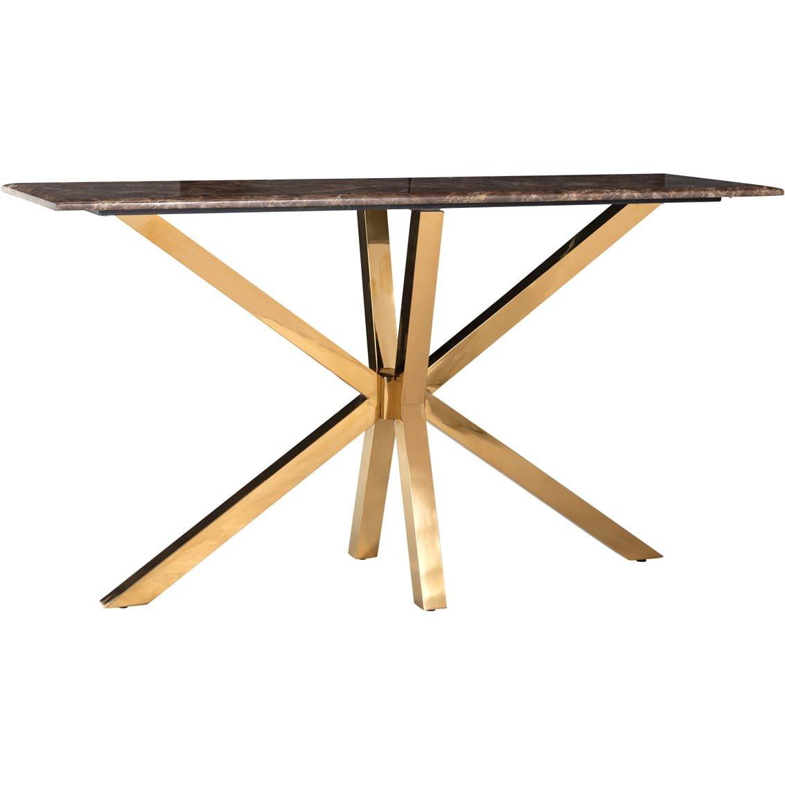 mutoni Table console Conrad brun or 150  