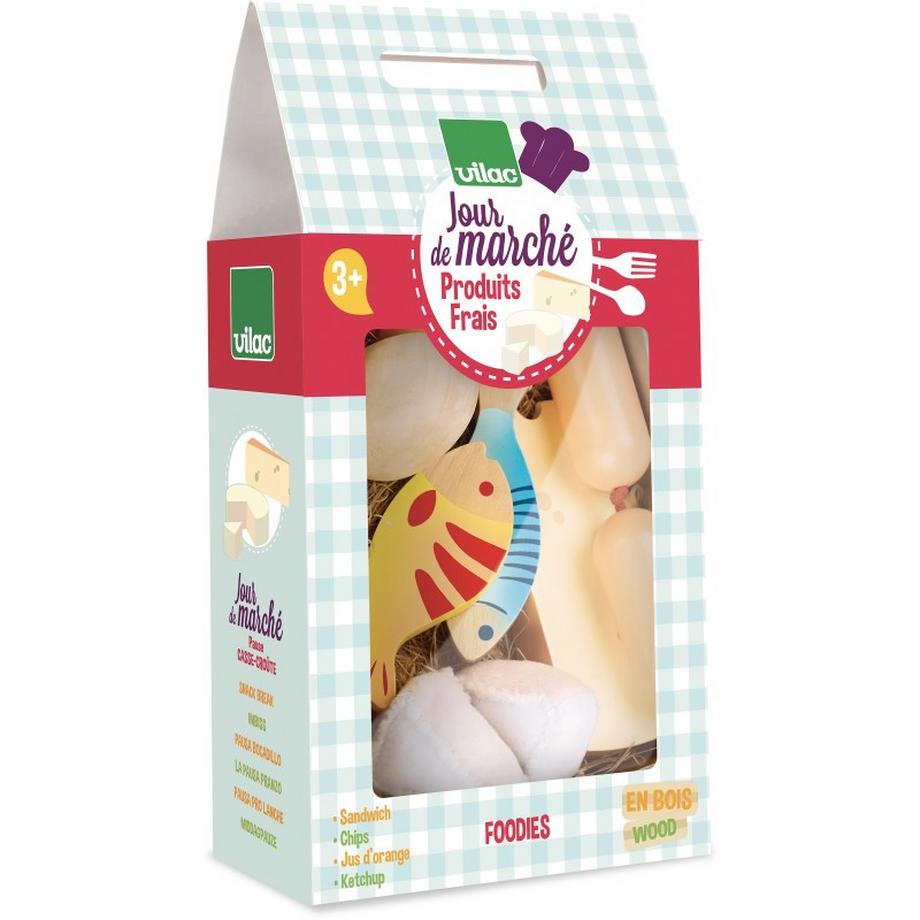 Vilac  JOUR DE MARCHE Set de 11 produits frais, Imitation, Vilac 
