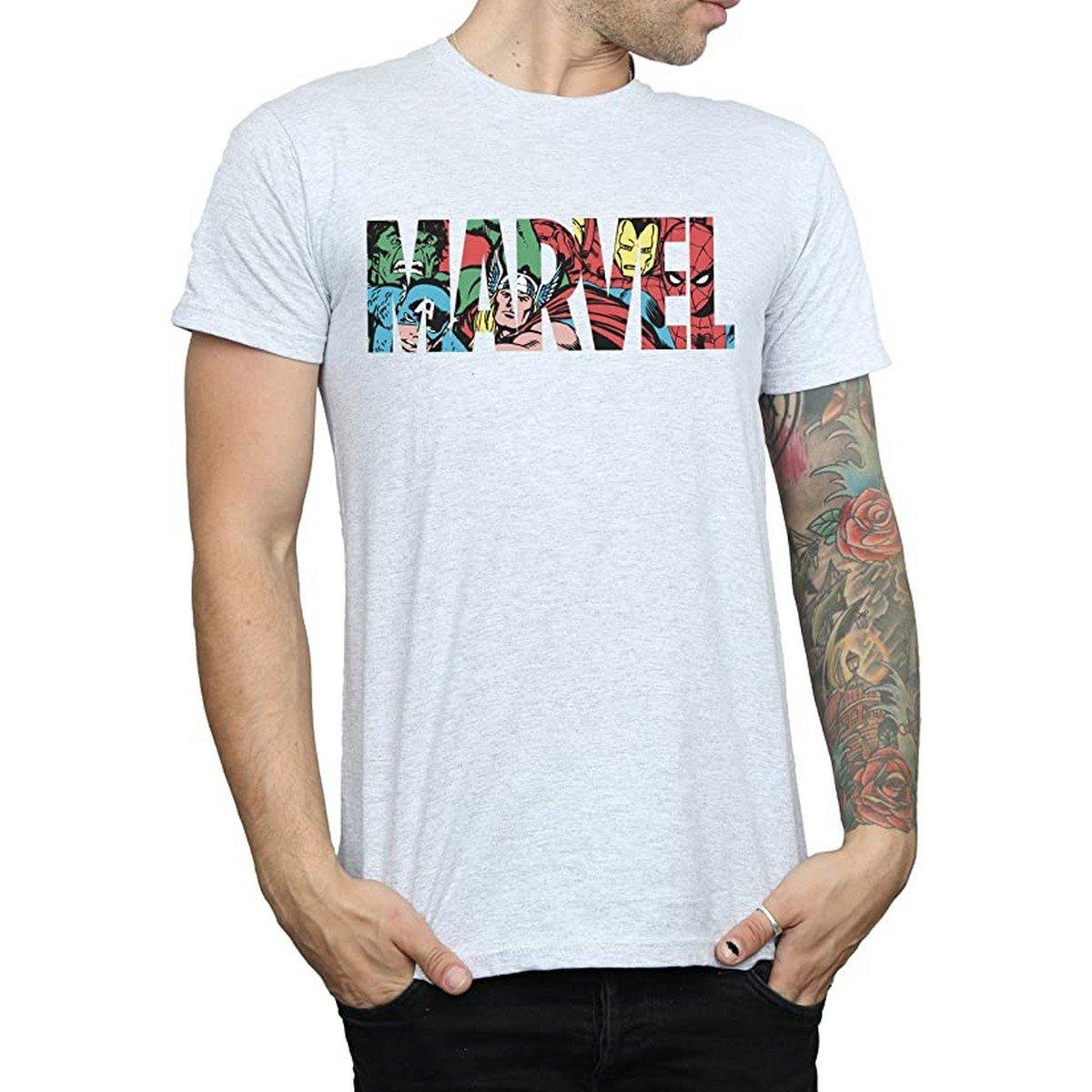 Image of Comics Tshirt Logo Herren Grau XXL