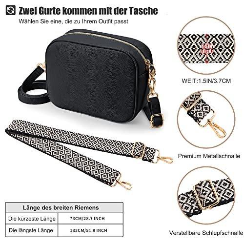 Only-bags.store Umhängetasche, stilvolle Vegan Leder breiten Riemen Crossbody Umhängetasche mit 2 verstellbaren Umhängetasche, stilvolle Vegan Leder breiten Riemen Crossbody Umhängetasche mit 2 verstellbaren 