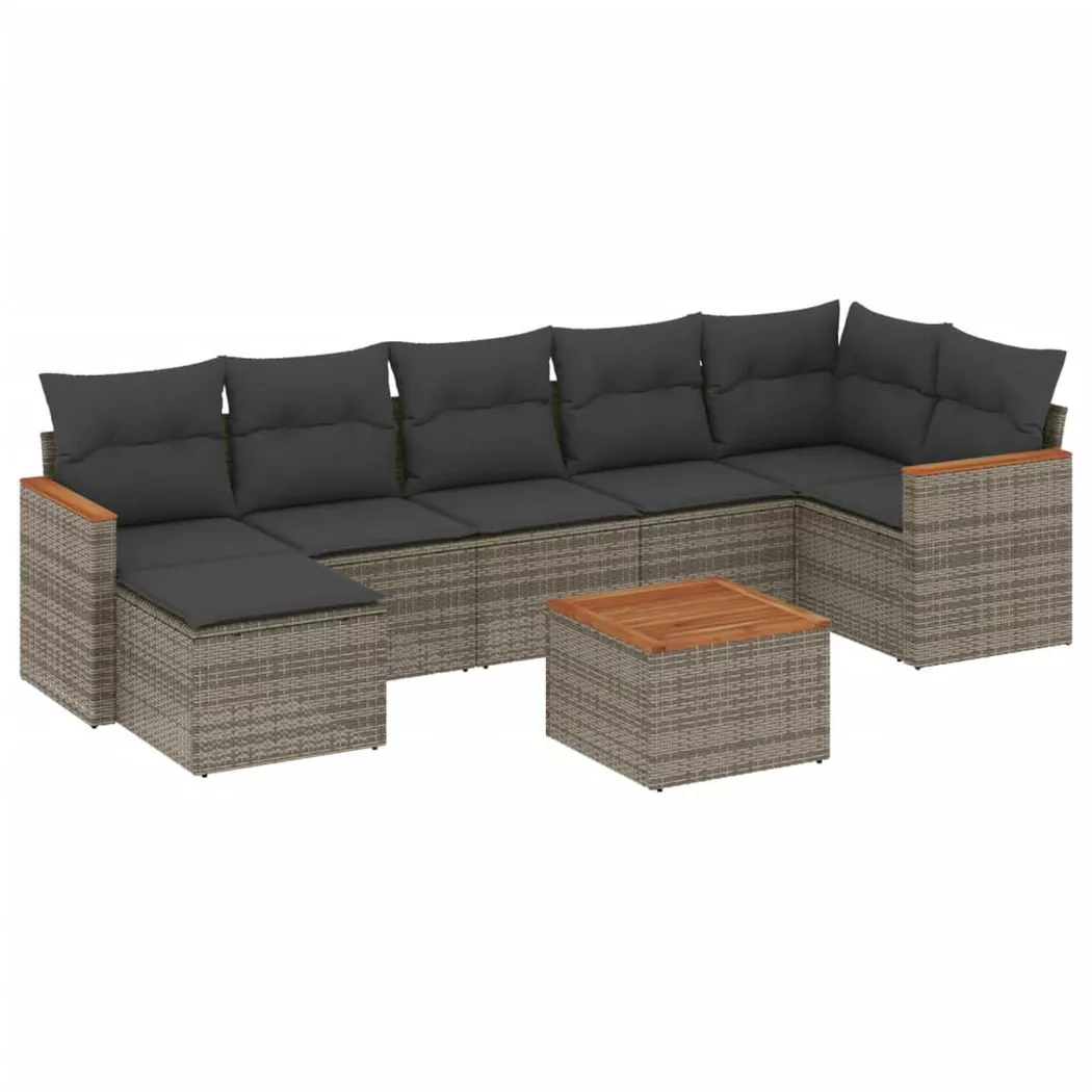 VidaXL - set divano da giardino Polirattan, One Size, Grigio