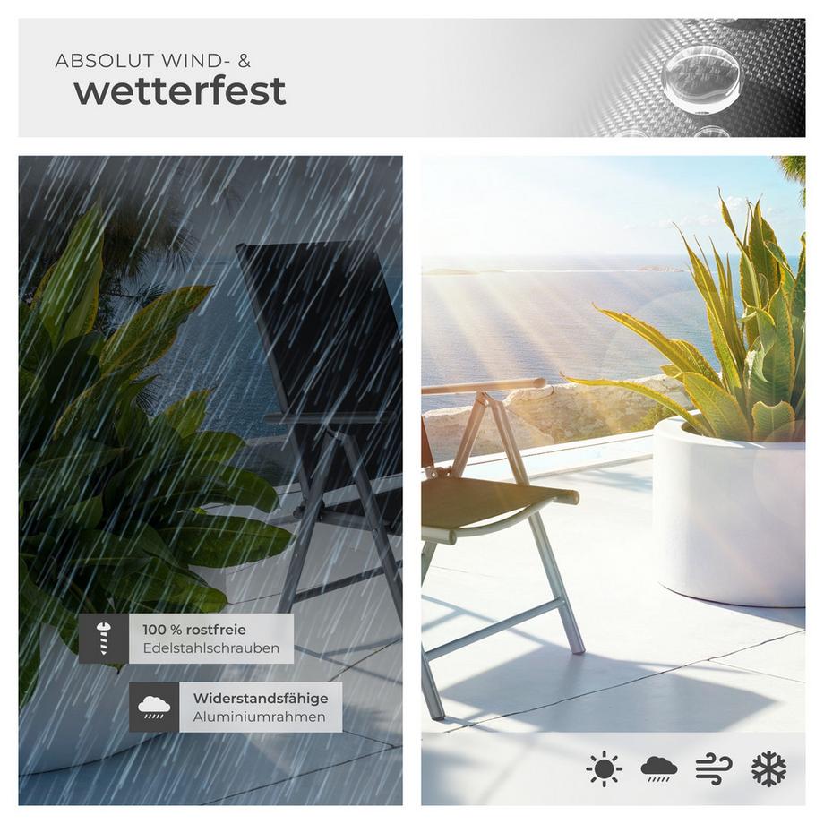 Tectake Aluminium Sitzgruppe Pompeii mit Aluminiumgestell, für 8 Personen wetterfest  