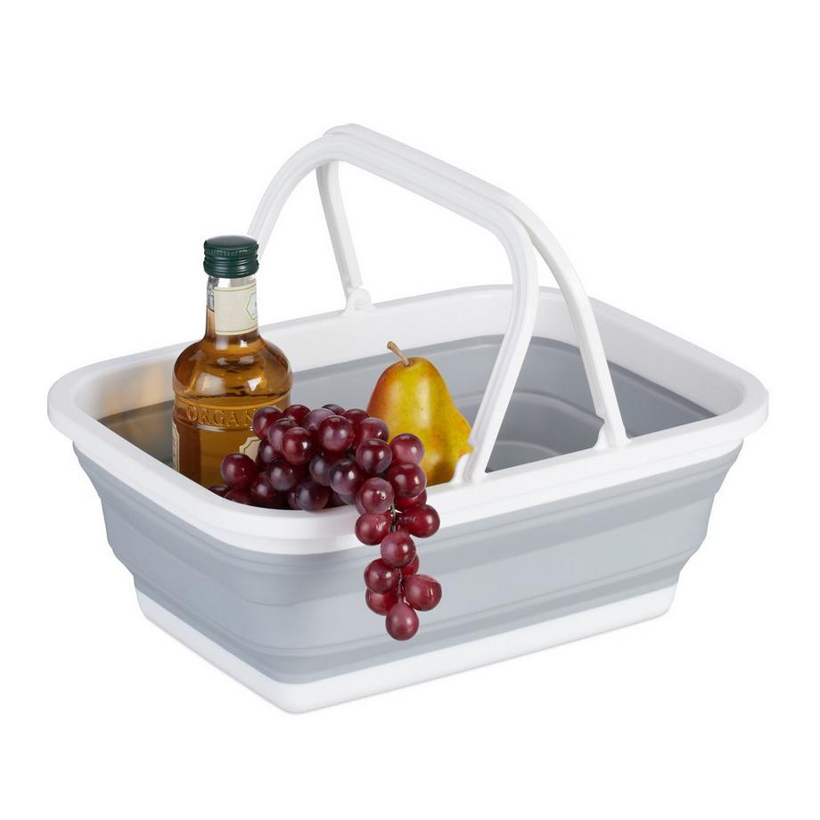 Cestino pieghevole con manico