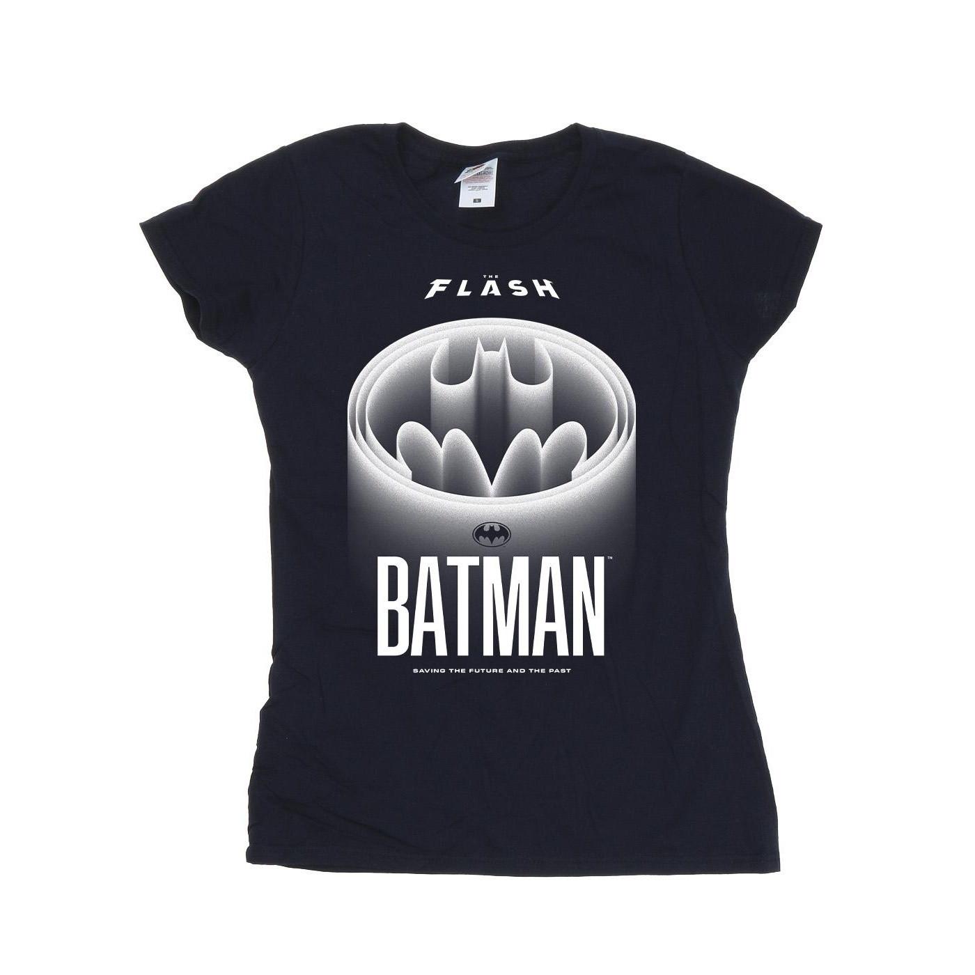 Image of The Flash Batman White Logo Tshirt Damen Marine L