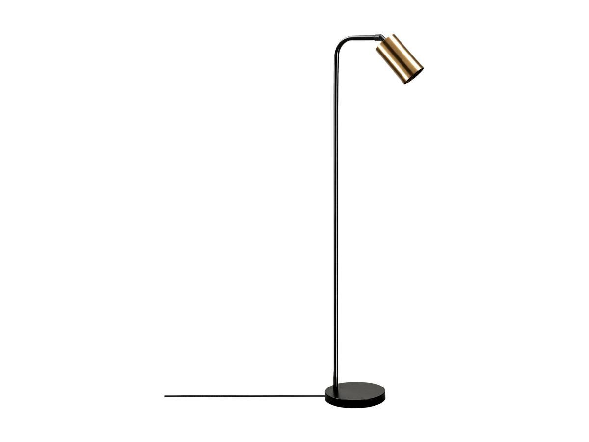 Vente-unique  Lampadaire liseuse en métal - H. 120 cm - Doré et Noir - MELITA 