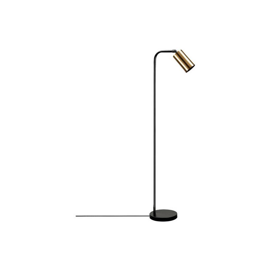 Vente-unique  Lampadaire liseuse en métal - H. 120 cm - Doré et Noir - MELITA 