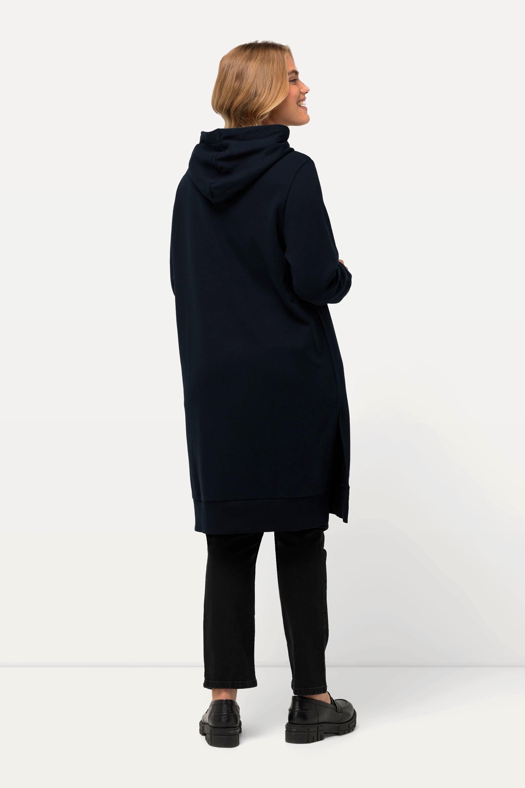 Ulla Popken  Long-Hoodie, Motiv GOLD, Kapuze, Langarm 