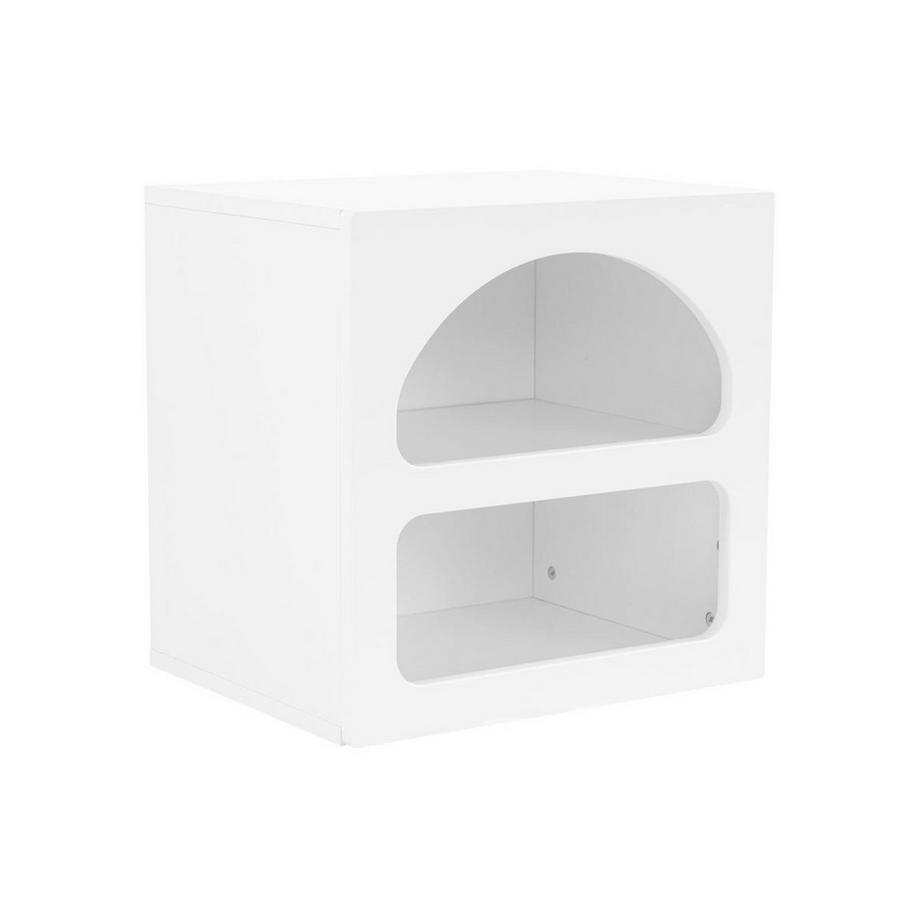 Vente-unique Table de chevet avec rangements - Blanc - LUELA  