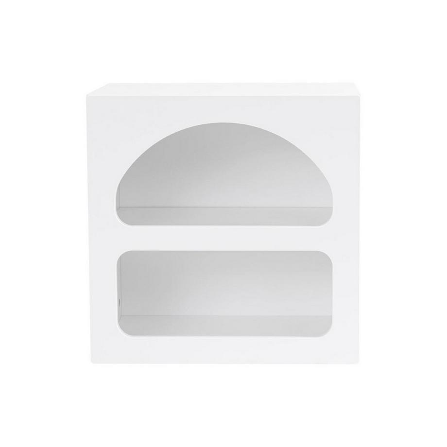 Vente-unique Table de chevet avec rangements - Blanc - LUELA  