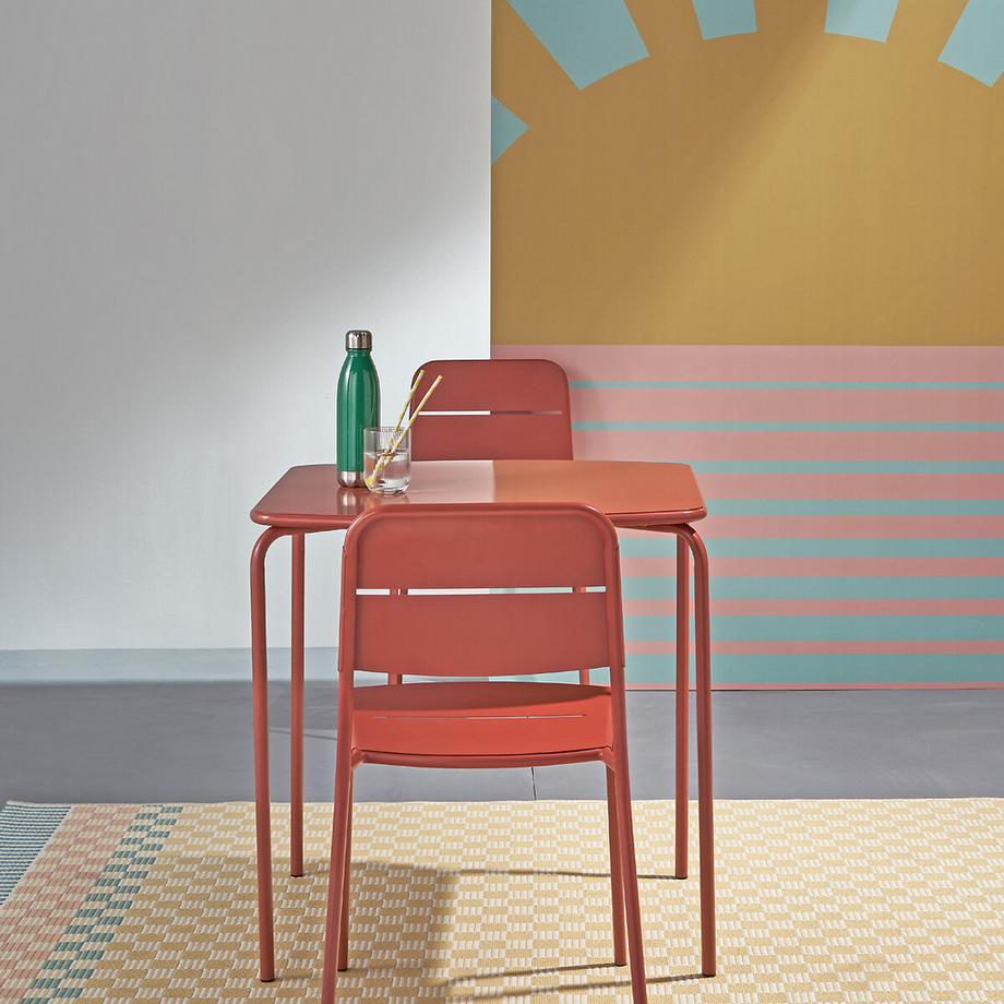 La Redoute Intérieurs Lot de 2 chaises de jardin en métal acier  