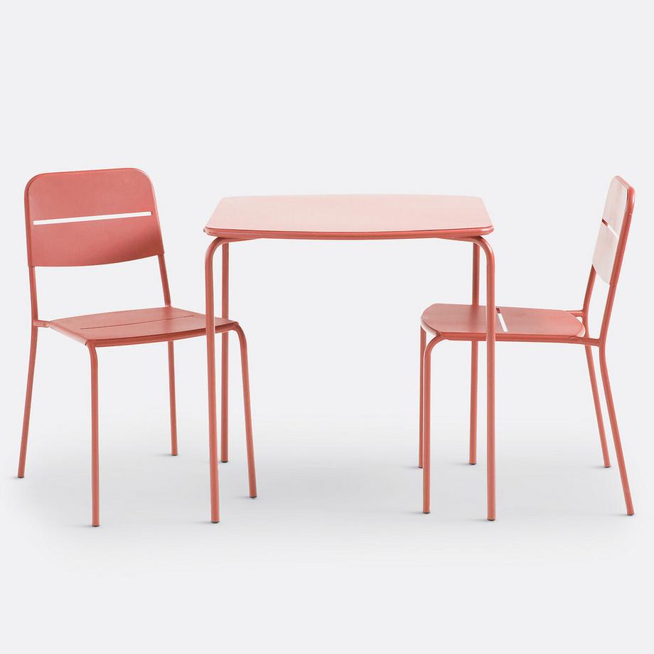 La Redoute Intérieurs Lot de 2 chaises de jardin en métal acier  