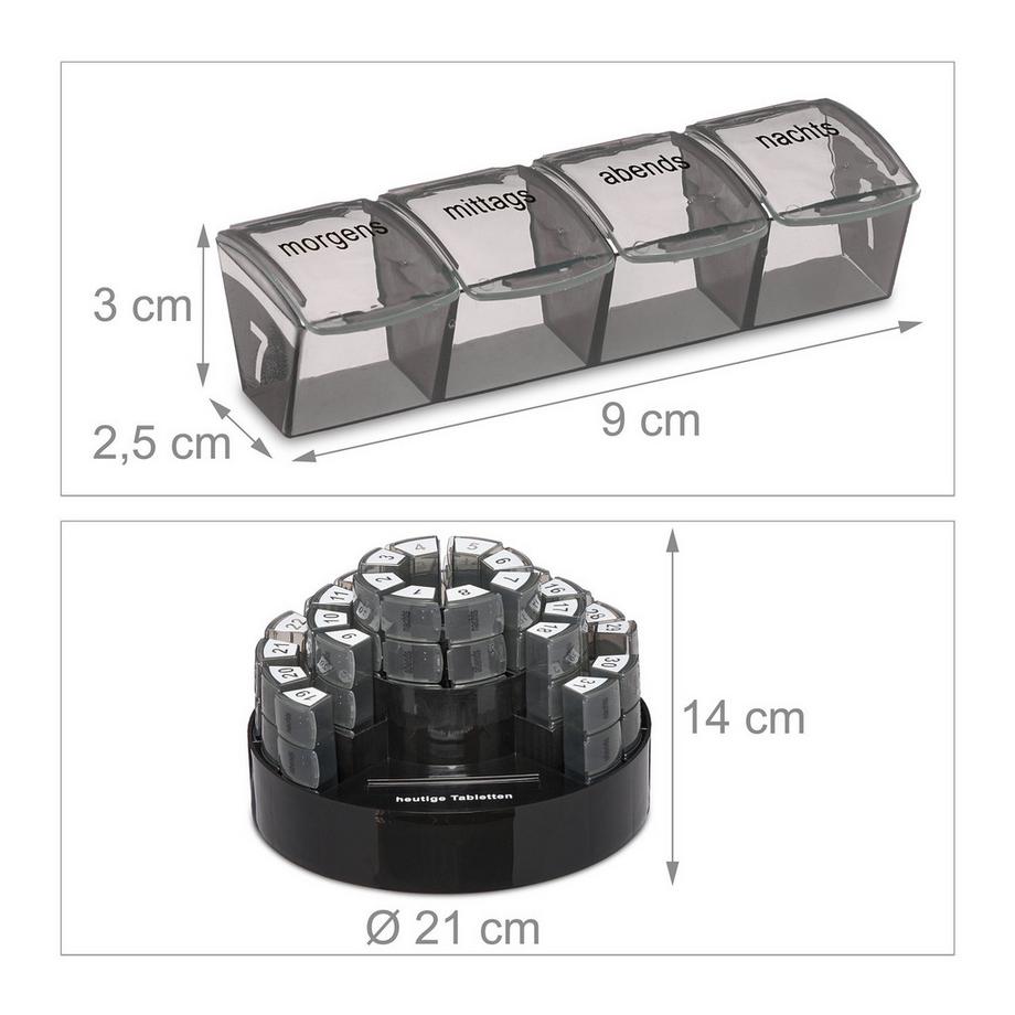 B2X Scatola per compresse 31 giorni 4 scomparti  