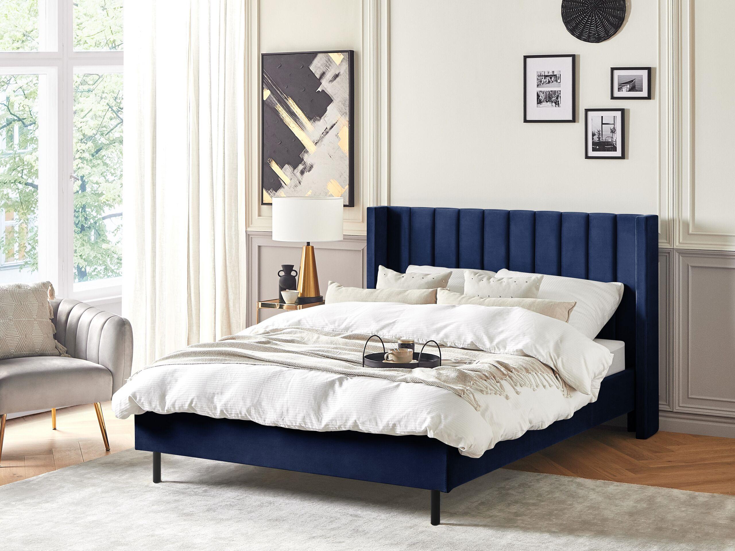 Beliani Bett mit Lattenrost aus Samtstoff Modern VILLETTE  