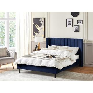 Beliani Bett mit Lattenrost aus Samtstoff Modern VILLETTE  