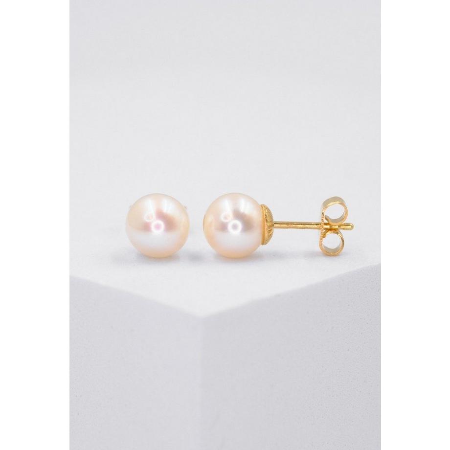 MUAU Schmuck  Perlohrringe Gelbgold 750 Süsswasserperle 7.5-8mm 