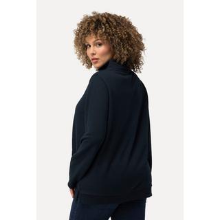 Ulla Popken  Sweat-shirt Amore. Manches longues et col montant. Coupe Classic Fit. 