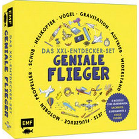 Das XXL-Entdecker-Set - Geniale Flieger: 6 Modelle zum Selberbauen, Sachbuch, Experimente und faszinierende Flugmaschinen Dickmann, Nancy; Strohbach, Julia (Übersetzung) Couverture rigide 