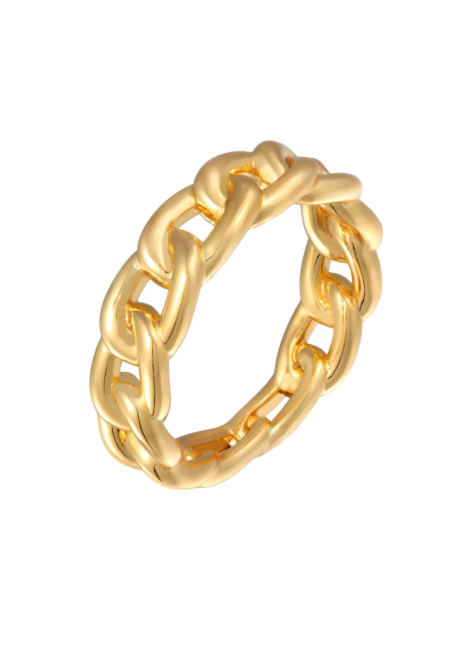 Image of Ring Gliederring Bandring Farbe Gold Für Damen Gold 58mm