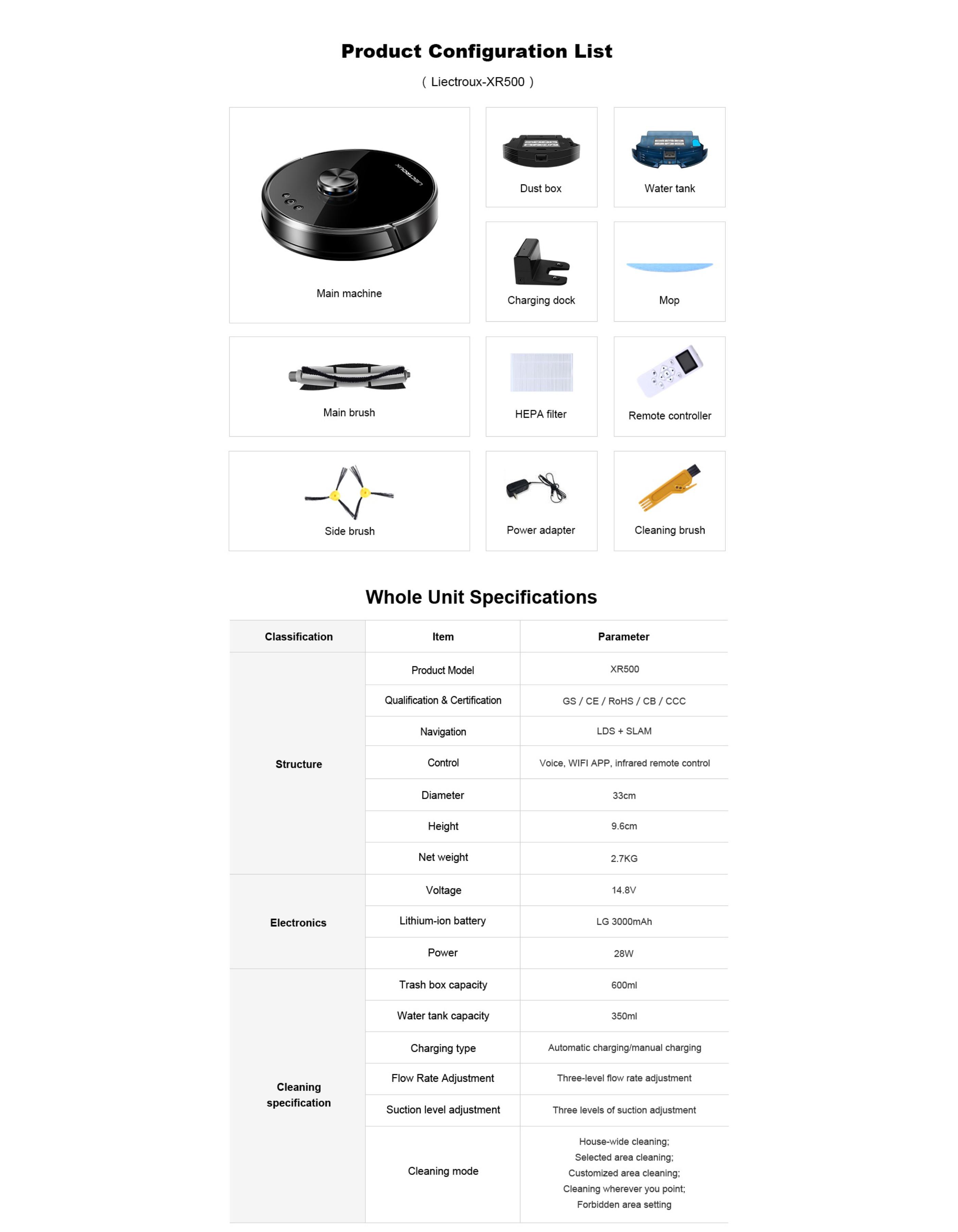Blue Chilli Robot aspirapolvere con pulizia umida e secca e navigazione Lidar  
