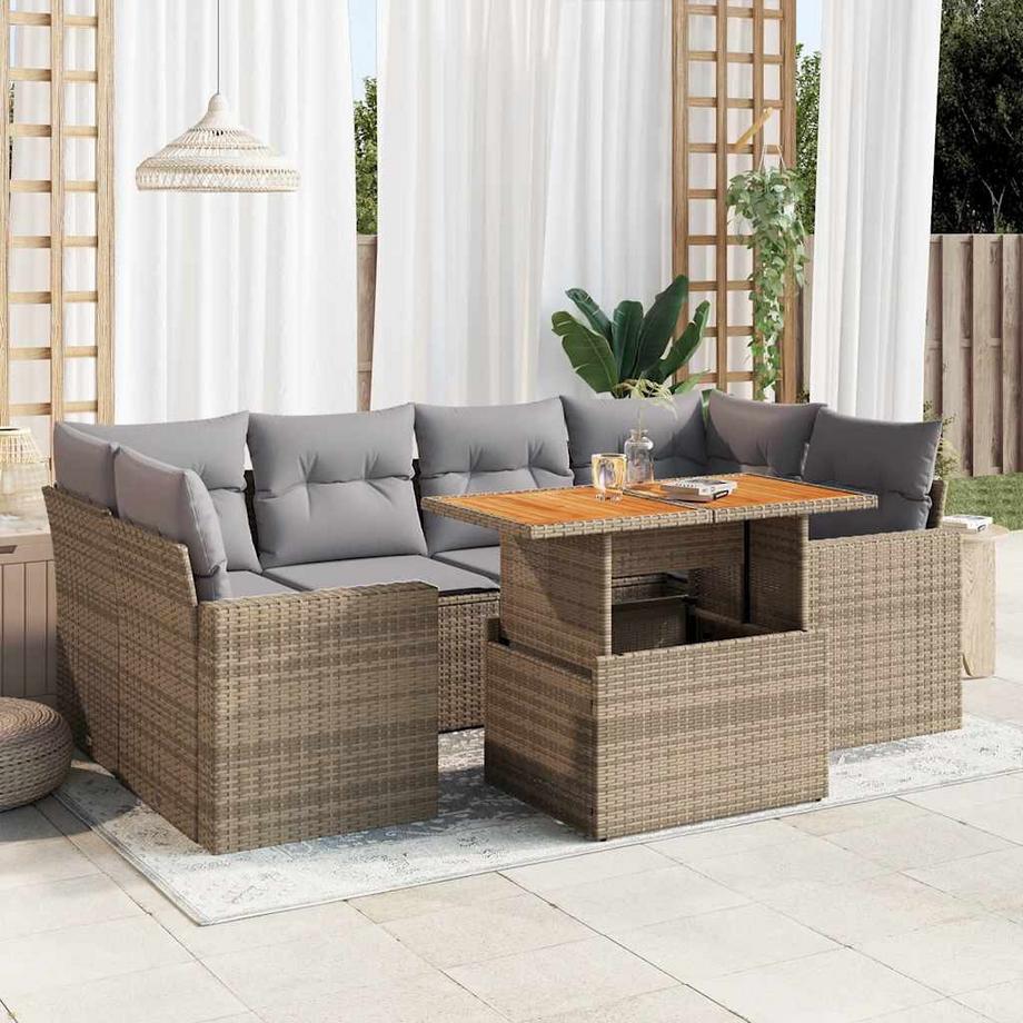 VidaXL Ensemble de canapés de jardin rotin synthétique  