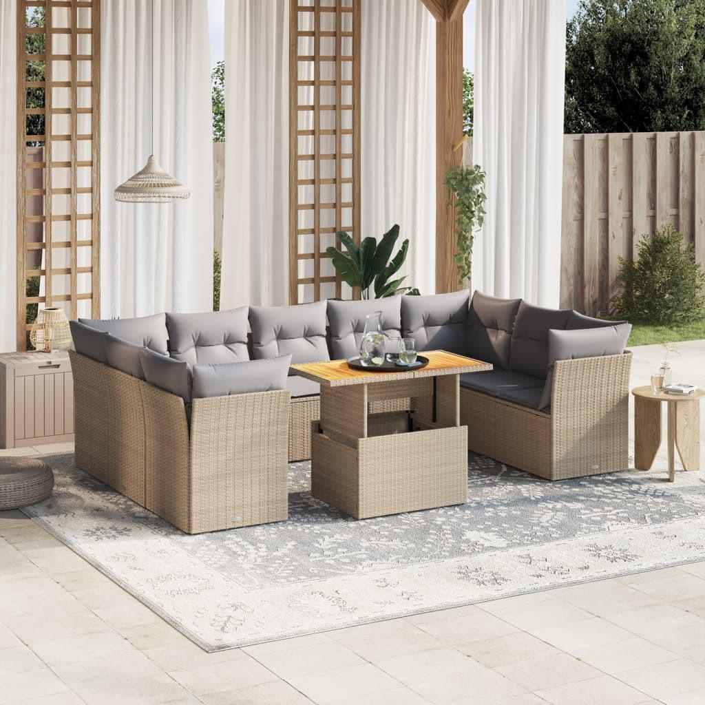 VidaXL set divano da giardino Polirattan  