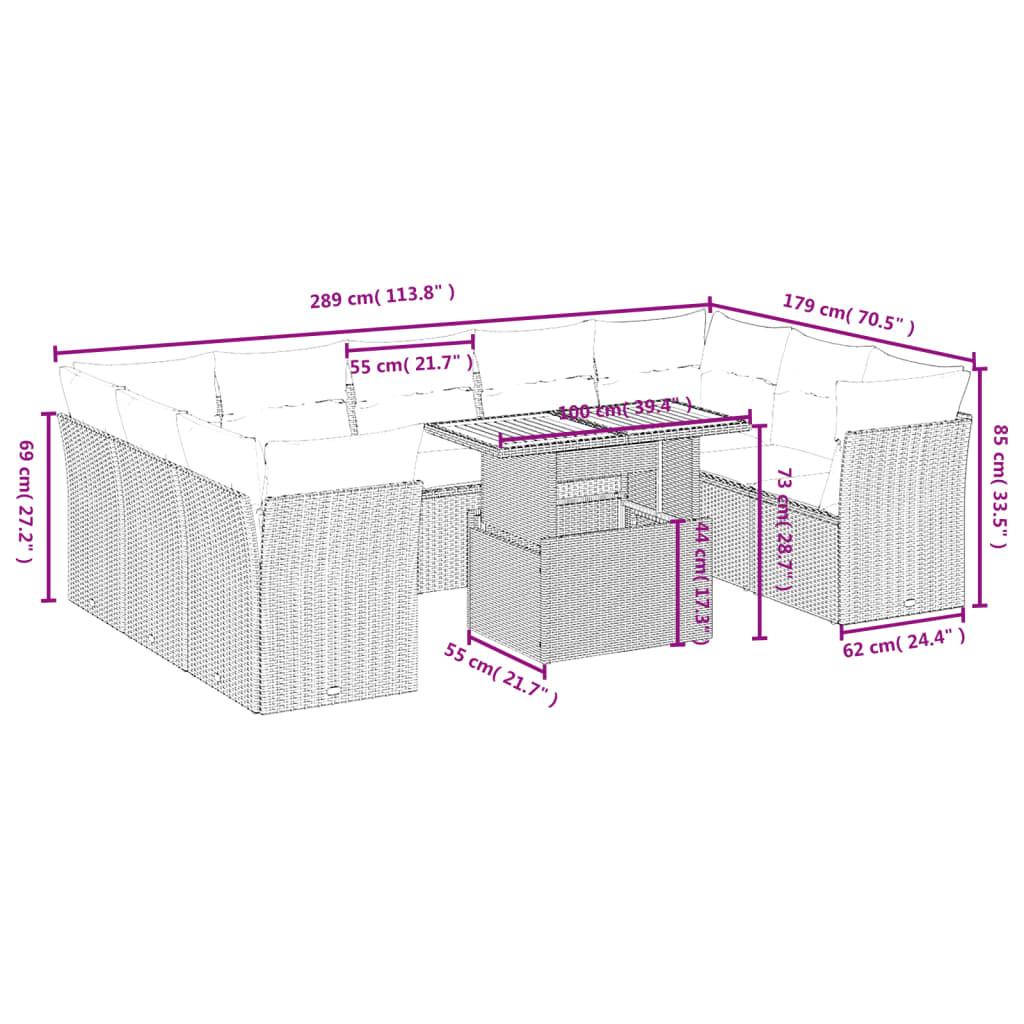 VidaXL set divano da giardino Polirattan  