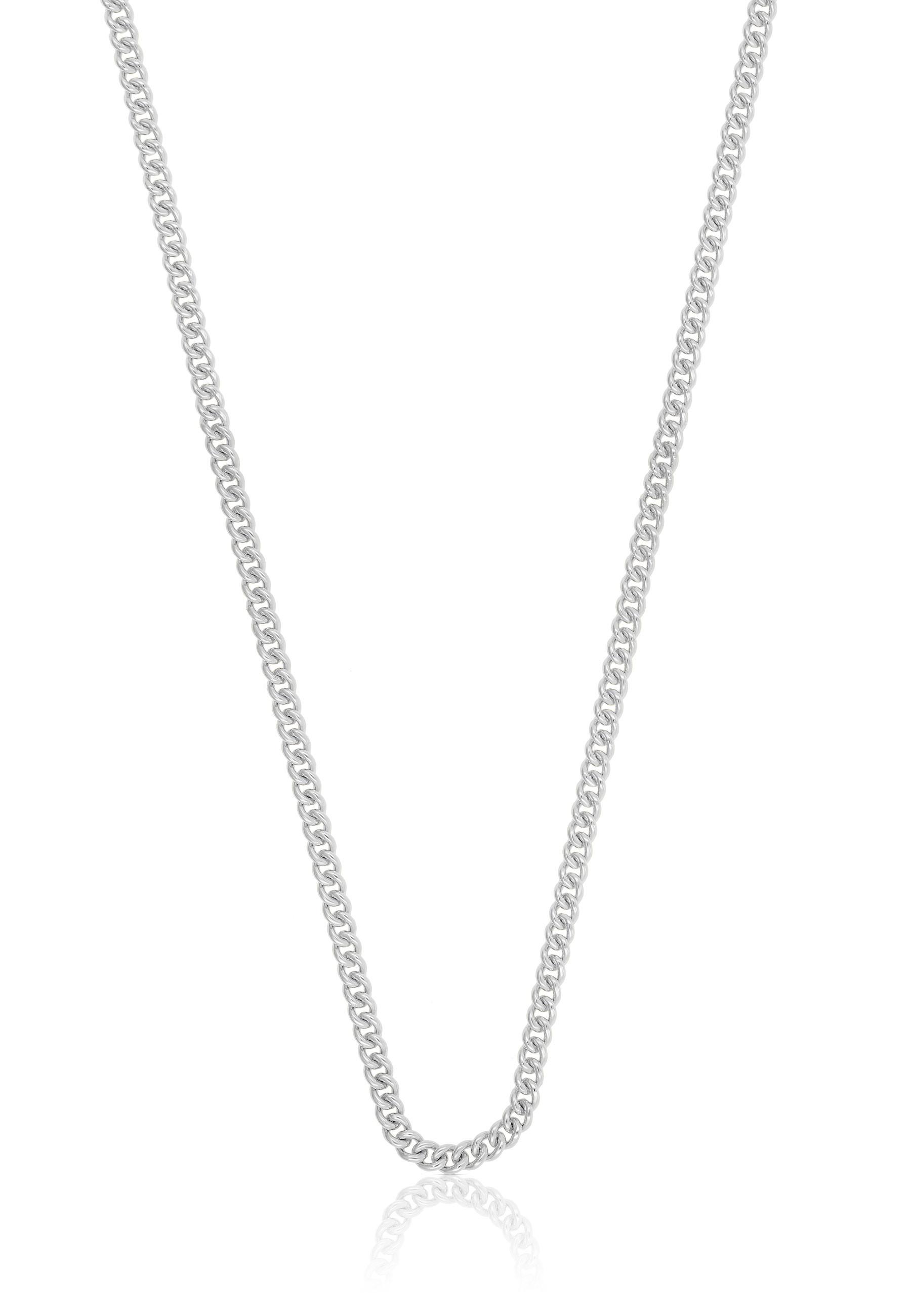 MUAU Schmuck  Collier gourmette or blanc 750, 2.1mm, 45cm 