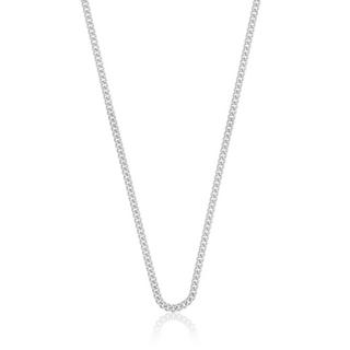 MUAU Schmuck  Collier gourmette or blanc 750, 2.1mm, 45cm 