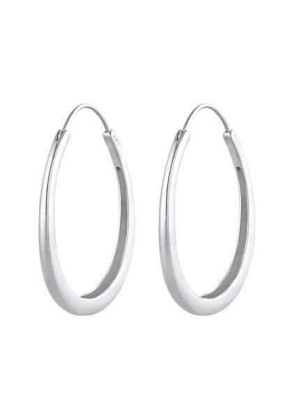 Image of Ohrringe Creolen Oval Damen Silber ONE SIZE