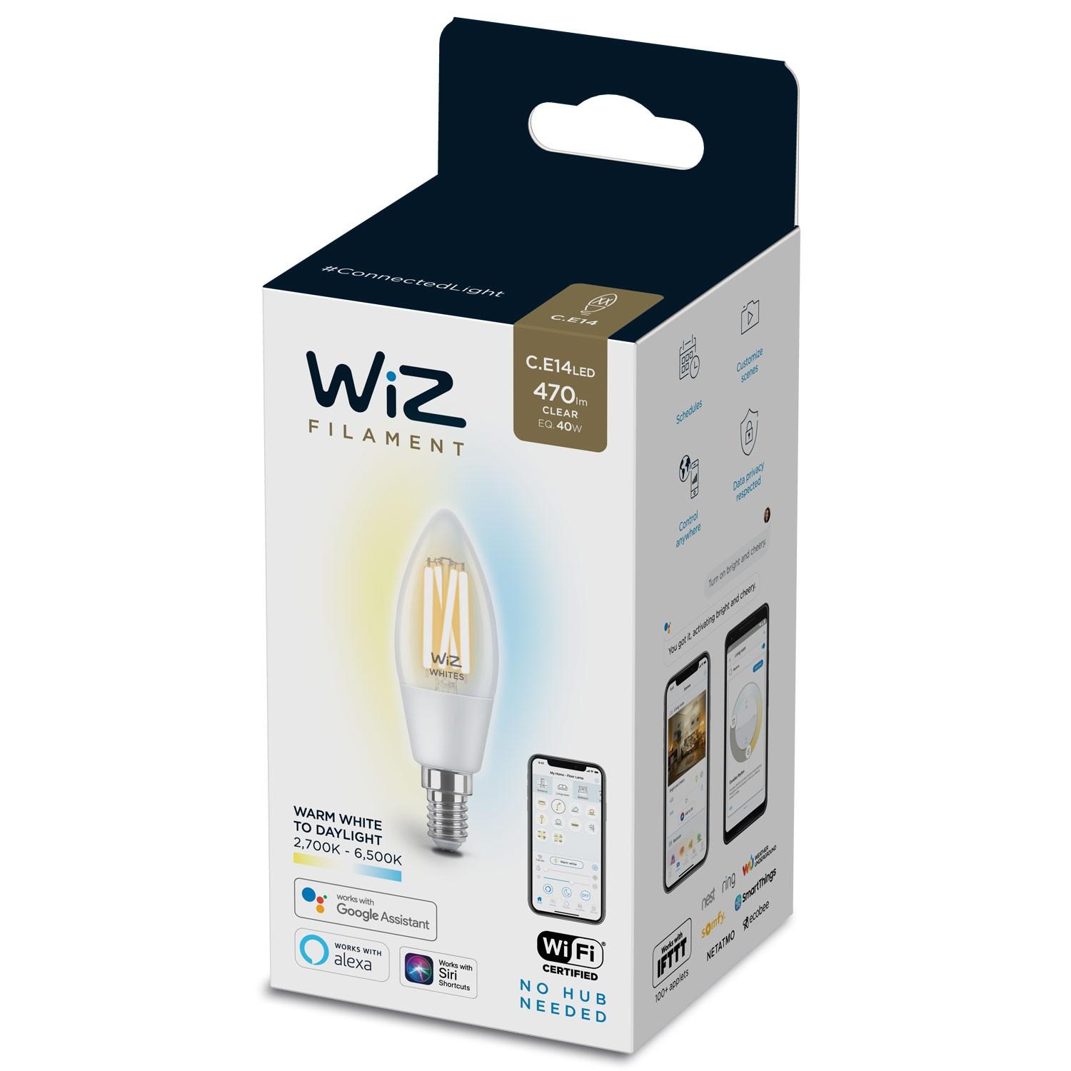 WIZ WiFi Smart LED E14 Krone 40W Filam Warm-kalt  