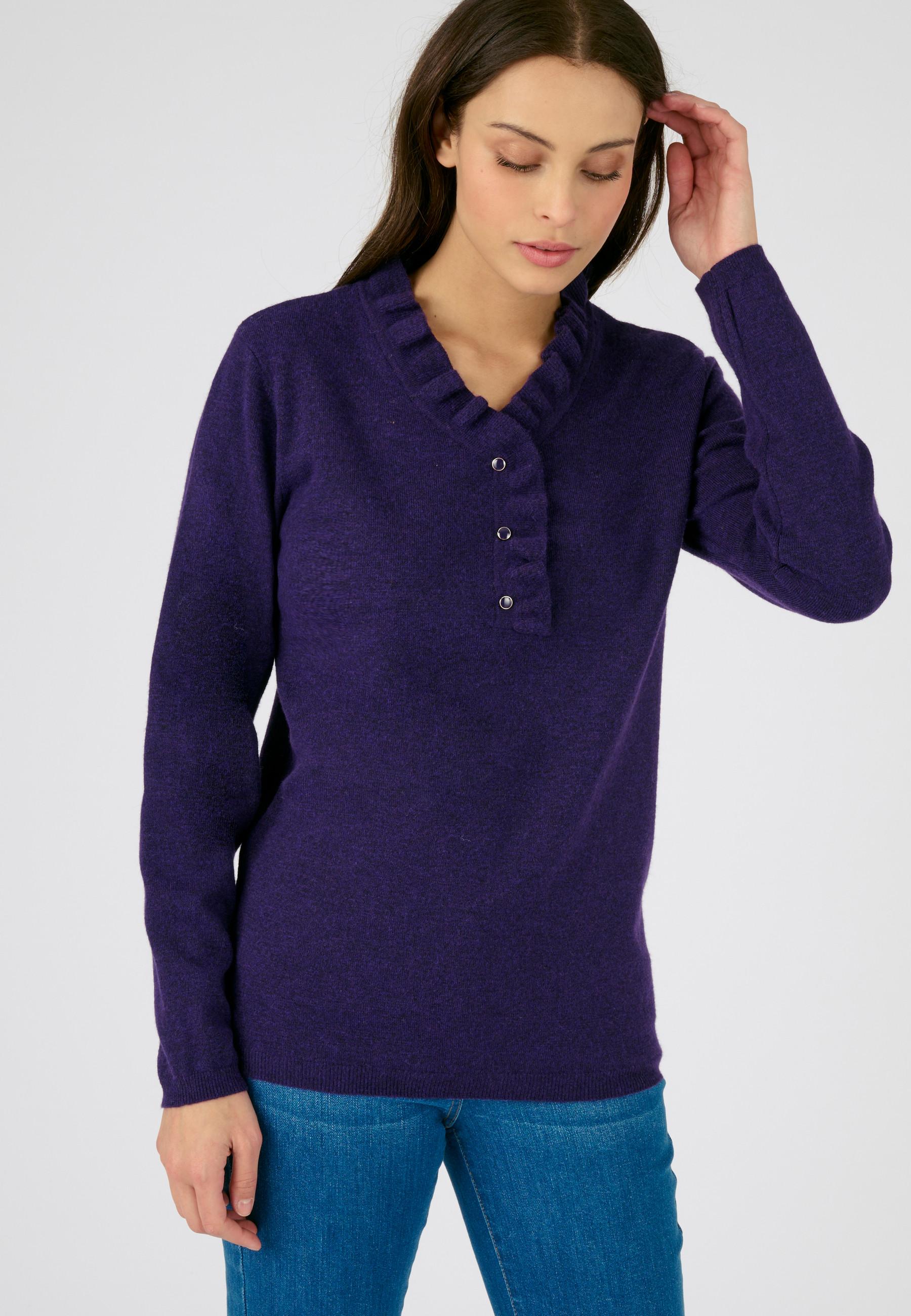 Image of Pullover Mit Rüschenkragen Damen Violett 54/56