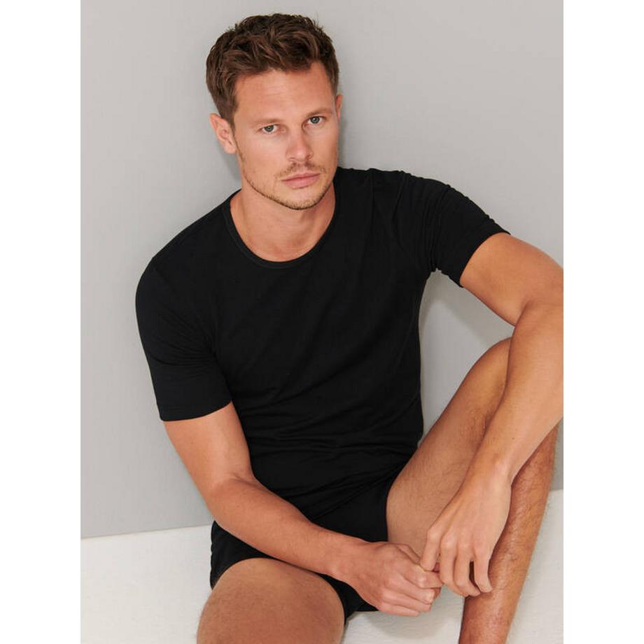 Schiesser Coton Organique T-Shirt Manches Courtes Col Rond Lot de 2  