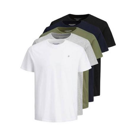 JACK & JONES  T-Shirt  5er Pack Bequem sitzend-JORJXJ 