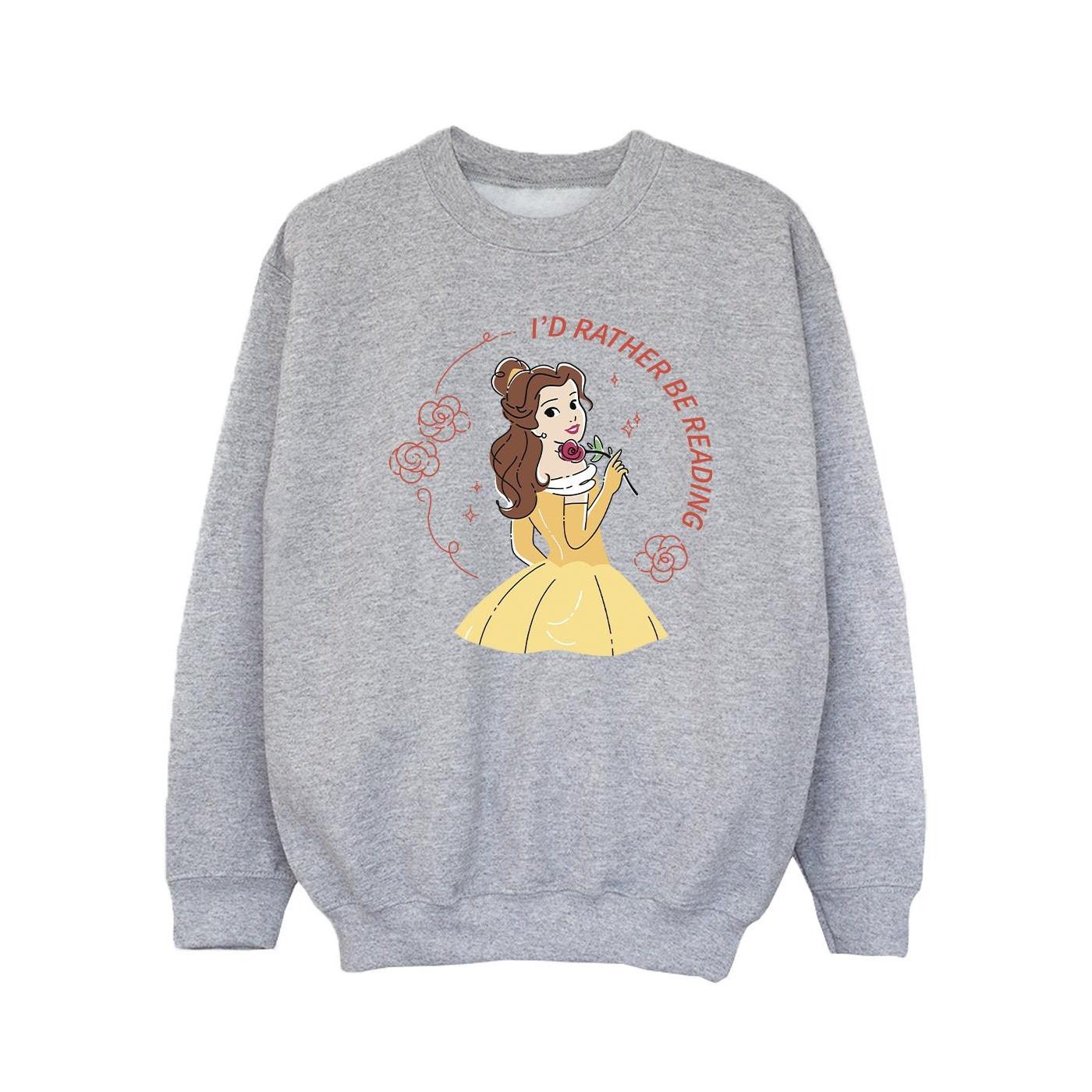Image of Beauty And The Beast I'd Rather Be Reading Sweatshirt Mädchen Grau 140/146