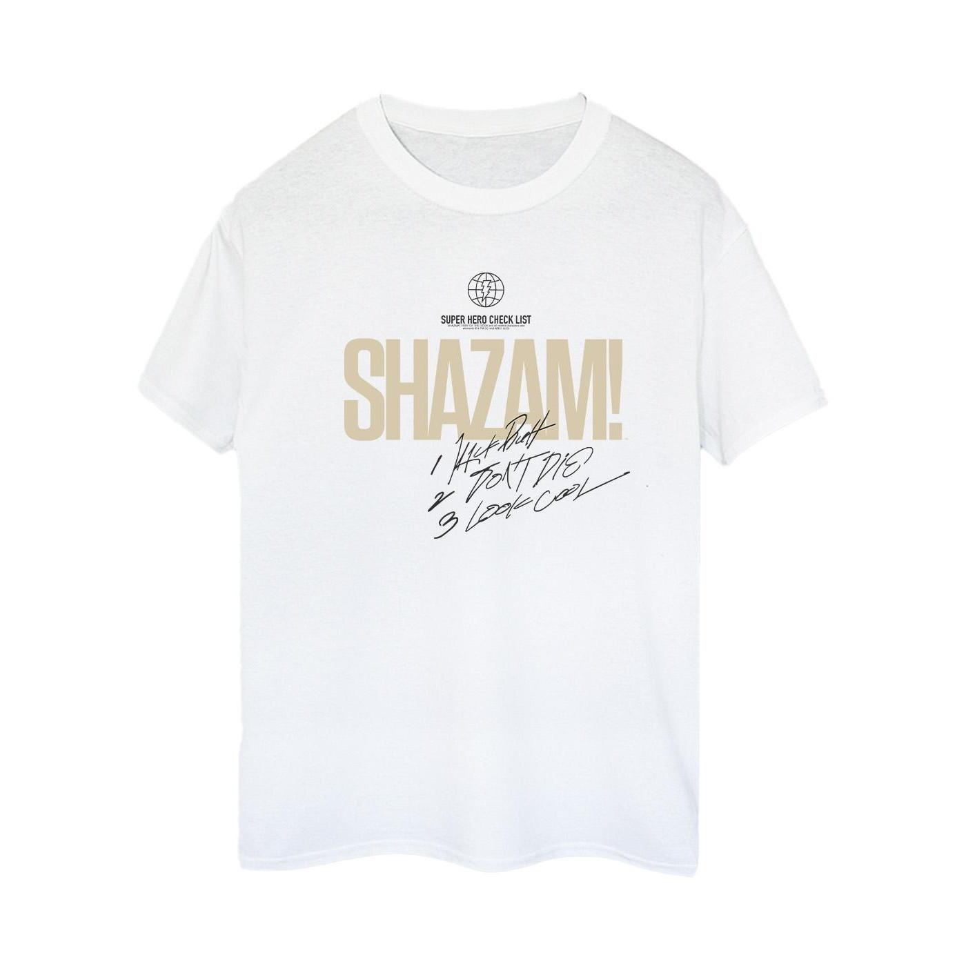 Image of Shazam Fury Of The Gods Super Hero Checklist Alt Tshirt Damen Weiss M